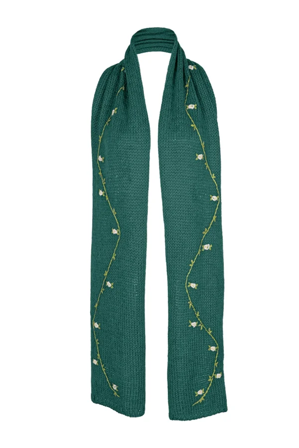 Fanm Mon JASMIN BLOOM WHITE ROSE Cotton Scarf