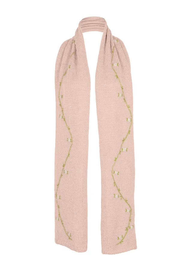Fanm Mon JASMIN BLOOM WHITE ROSE Cotton Scarf
