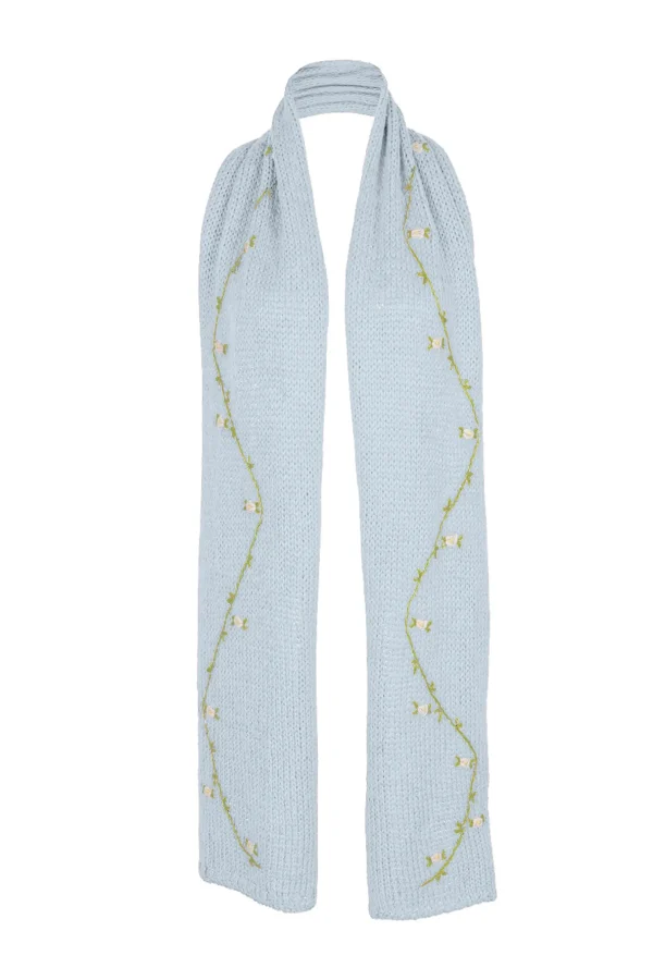 Fanm Mon JASMIN BLOOM WHITE ROSE Cotton Scarf