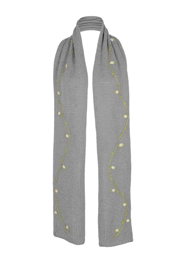 Fanm Mon JASMIN BLOOM WHITE ROSE Cotton Scarf
