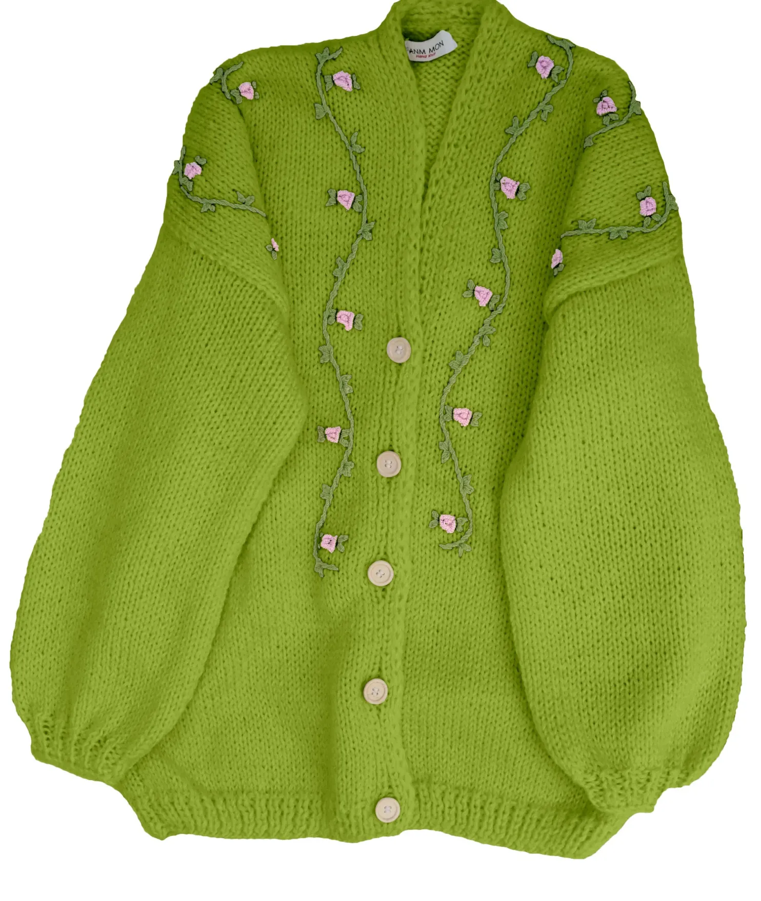 jasmin_pink_bloom_button__2.webp Fanm Mon JASMIN PINK BLOOM Button Front Wool Cardigan