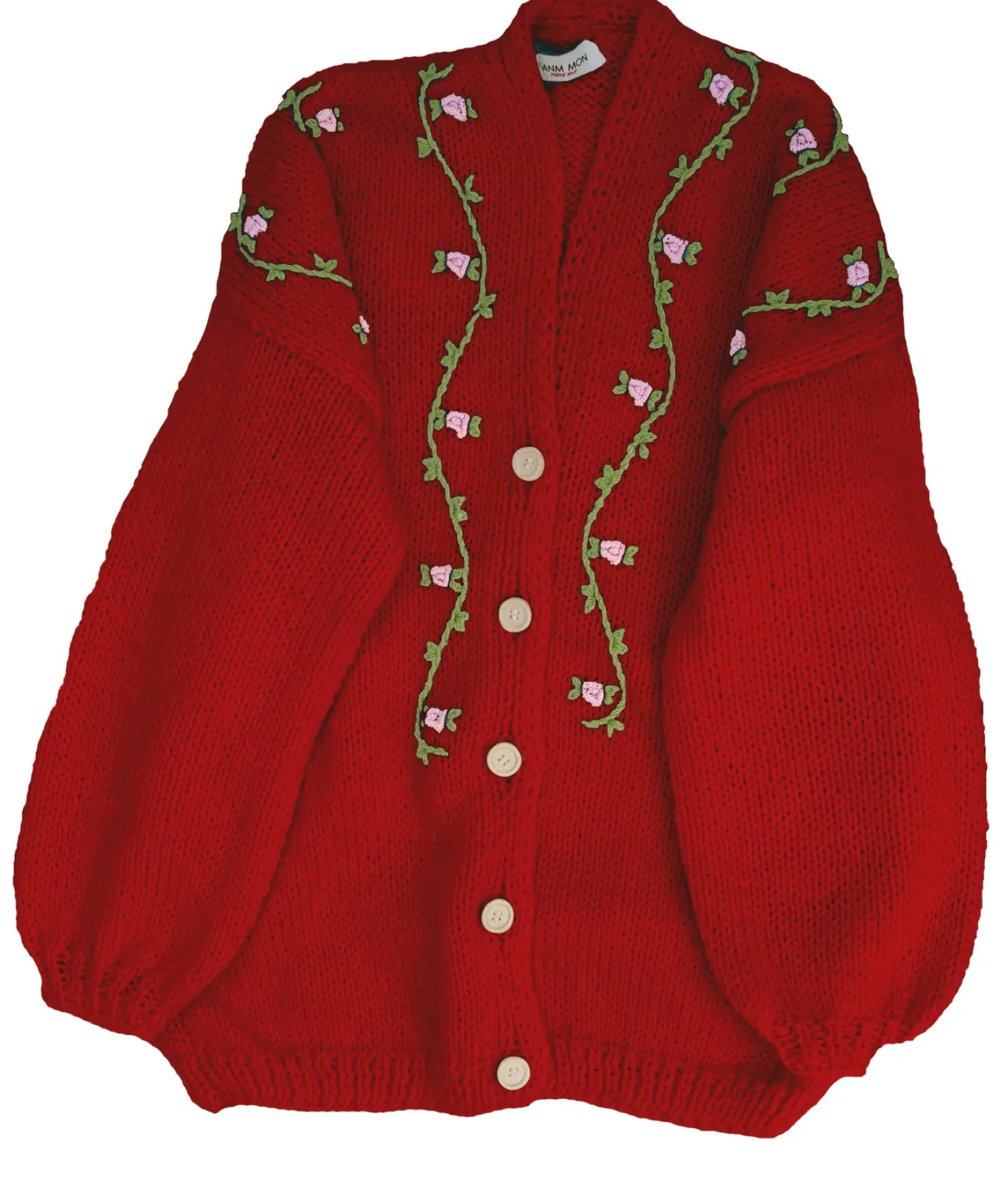 jasmin_pink_bloom_button__6.webp Fanm Mon JASMIN PINK BLOOM Button Front Wool Cardigan