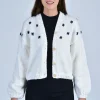 Fanm Mon SISTER BLOOM NAVY FLORAL Button Front Cardigan