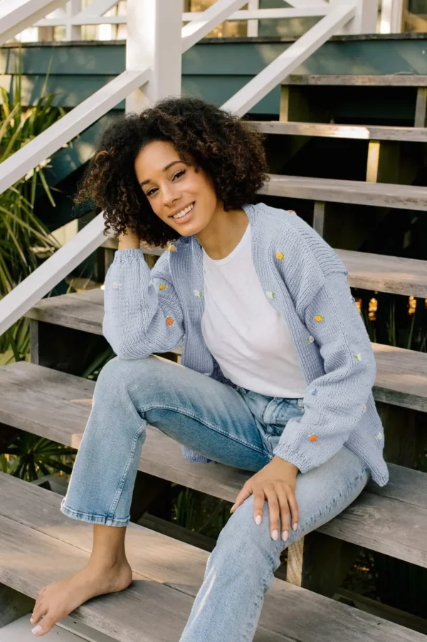 Fanm Mon WILD FLOWERS ROSE BLOOM Cotton Cardigan