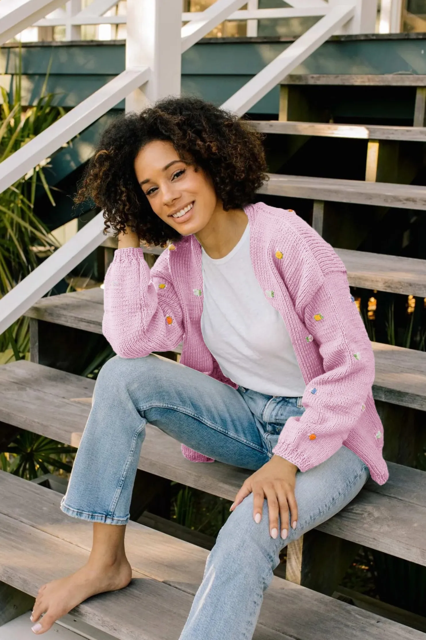 wild_flowers_rose_bloom_c_2.webp Fanm Mon WILD FLOWERS ROSE BLOOM Cotton Cardigan