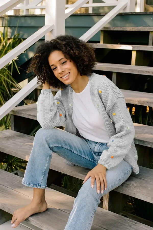 Fanm Mon WILD FLOWERS ROSE BLOOM Cotton Cardigan