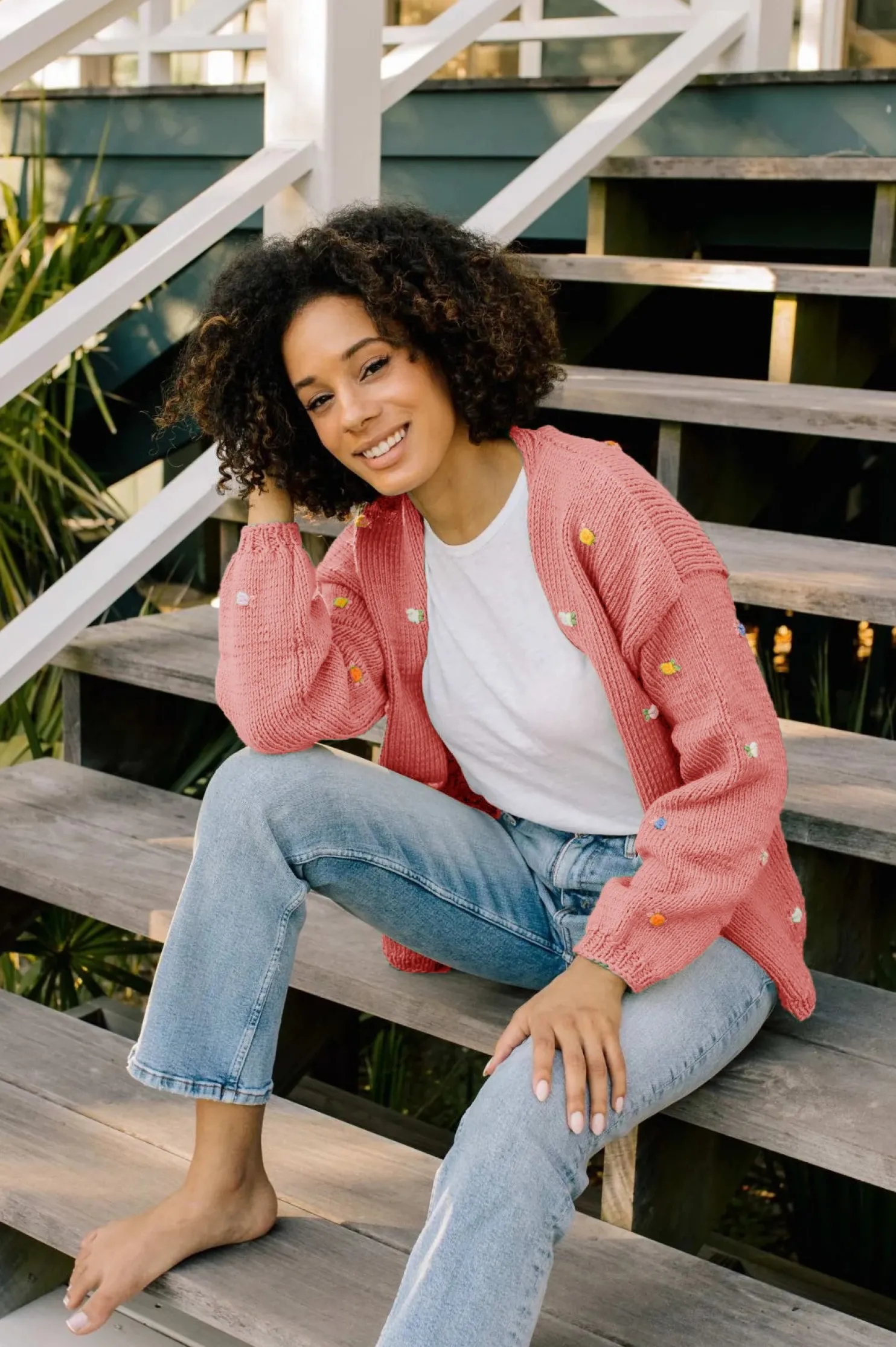 wild_flowers_rose_bloom_c_7.webp Fanm Mon WILD FLOWERS ROSE BLOOM Cotton Cardigan