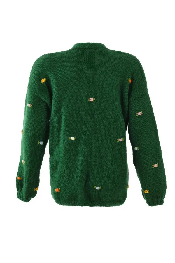 Fanm Mon WILD FLOWERS ROSE BLOOM Wool Cardigan
