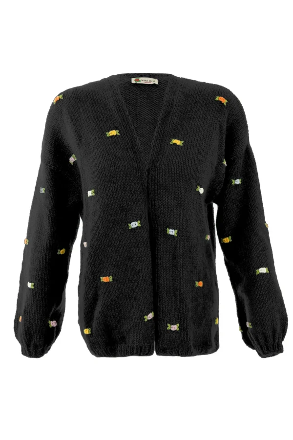 Fanm Mon WILD FLOWERS ROSE BLOOM Wool Cardigan