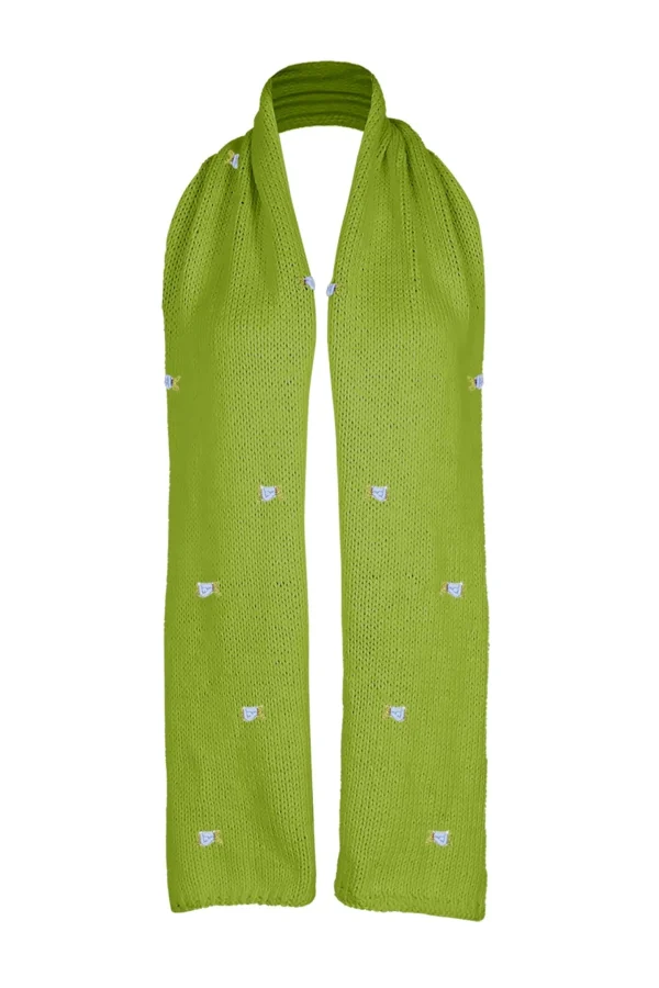 Fanm Mon WINTER BLOOM BLUE ROSE Wool Scarf