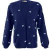 Fanm Mon WINTER BLOOM BLUE ROSE Wool Cardigan