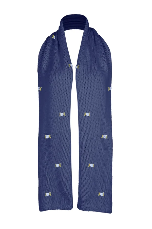 Fanm Mon WINTER BLOOM BLUE ROSE Wool Scarf