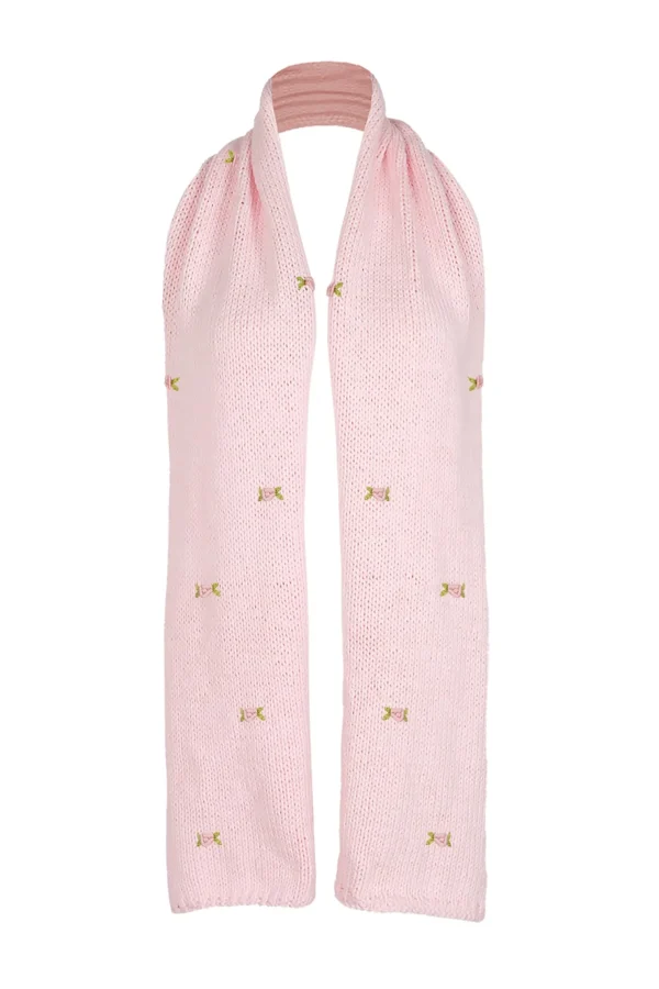 Fanm Mon WINTER BLOOM PINK ROSE Cotton Scarf