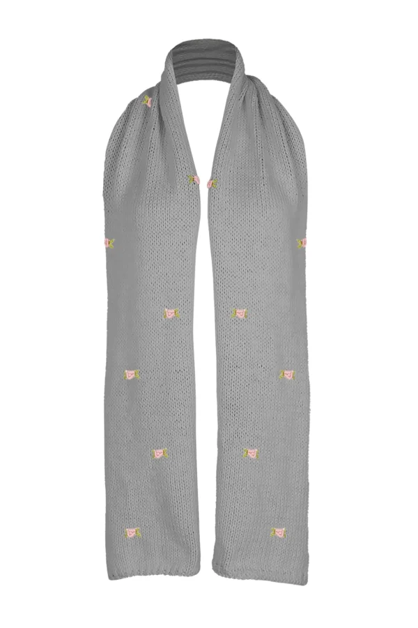 Fanm Mon WINTER BLOOM PINK ROSE Cotton Scarf