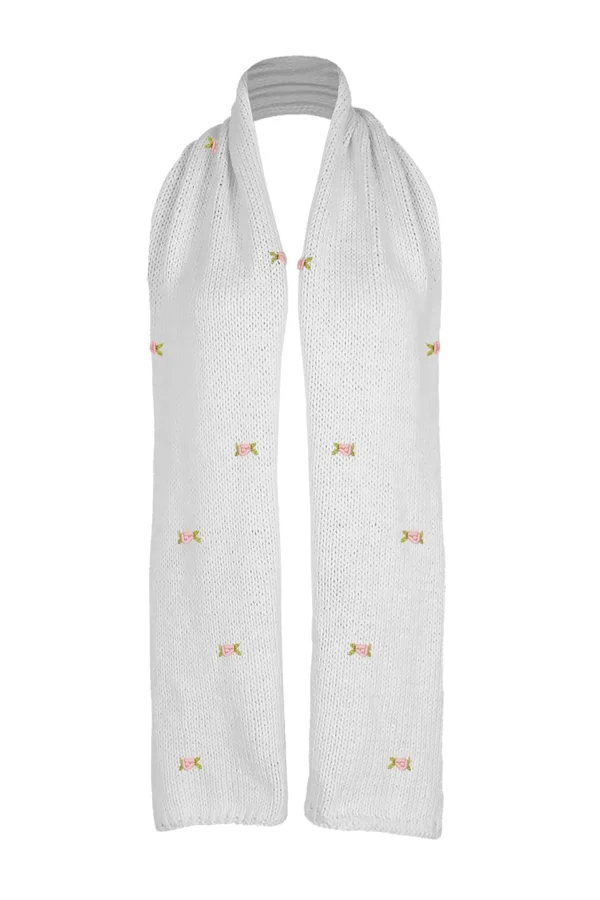 Fanm Mon WINTER BLOOM PINK ROSE Cotton Scarf