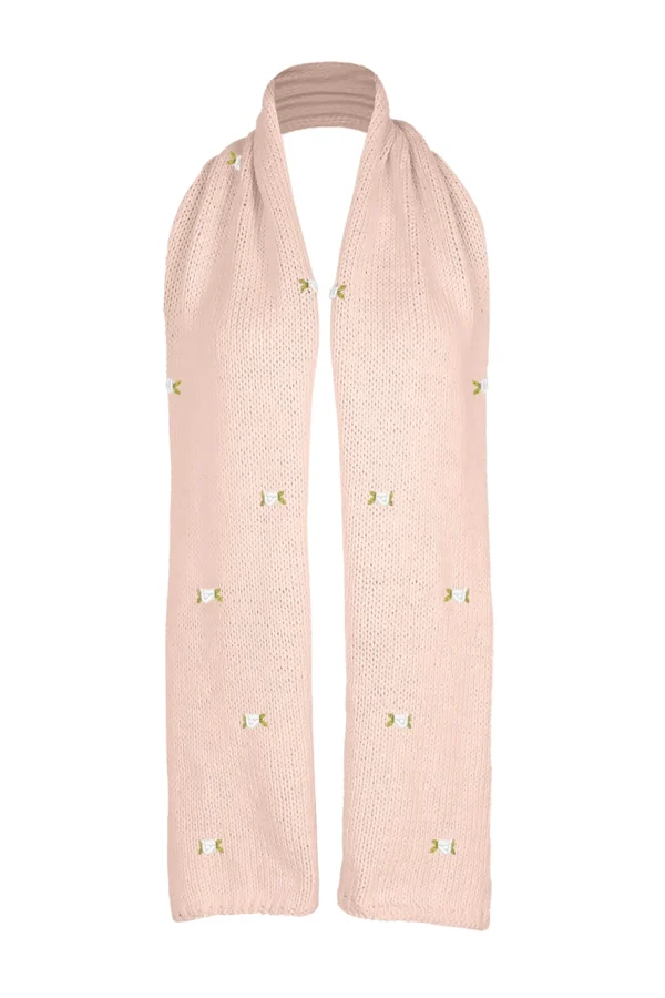 Fanm Mon WINTER BLOOM WHITE ROSE Cotton Scarf