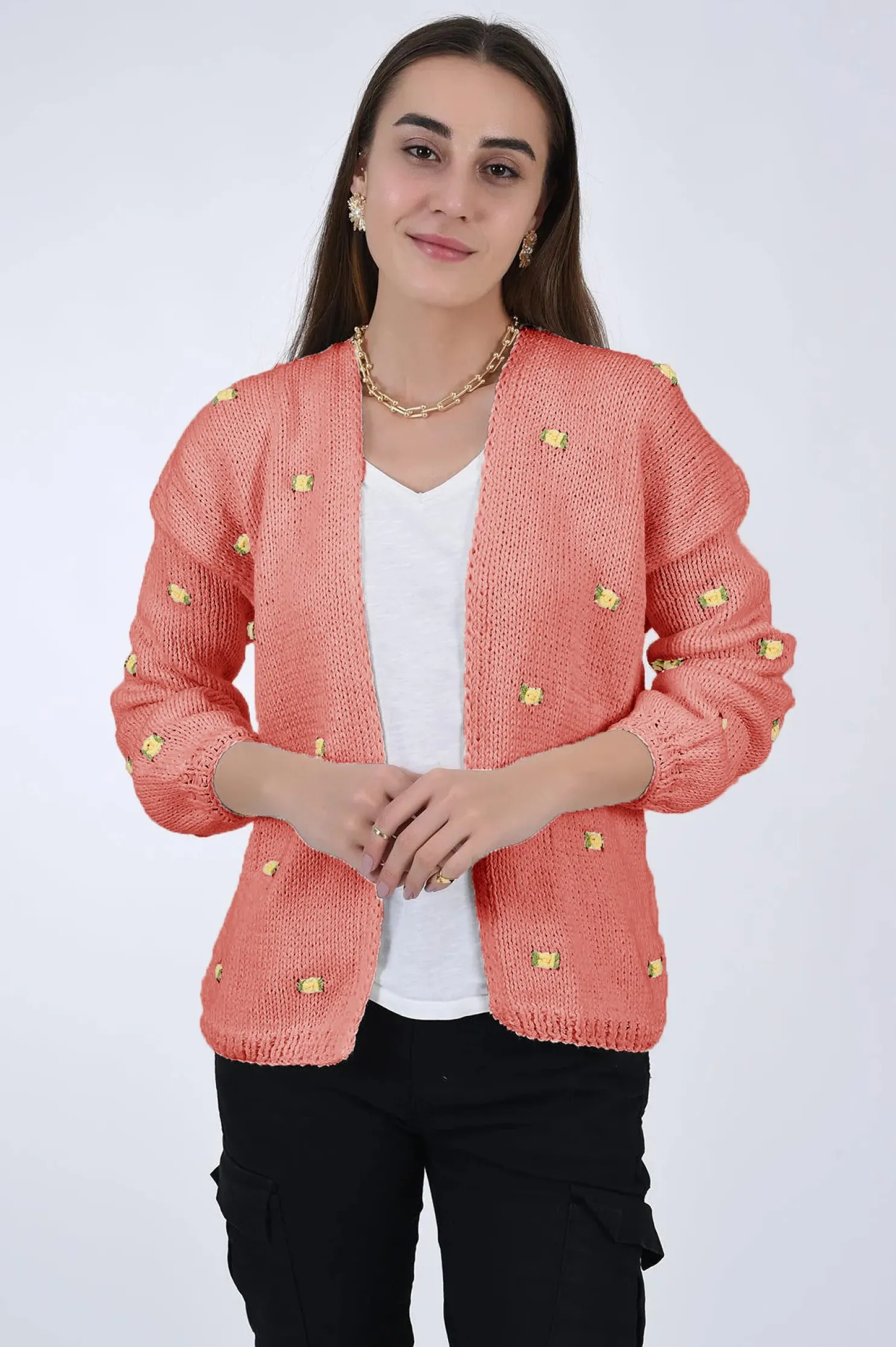 winter_bloom_yellow_rose__10.webp Fanm Mon WINTER BLOOM YELLOW ROSE Cotton Cardigan