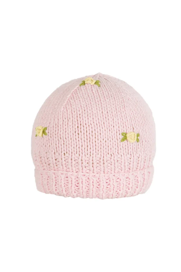 Fanm Mon WINTER BLOOM YELLOW ROSE Cotton Beanie Hat
