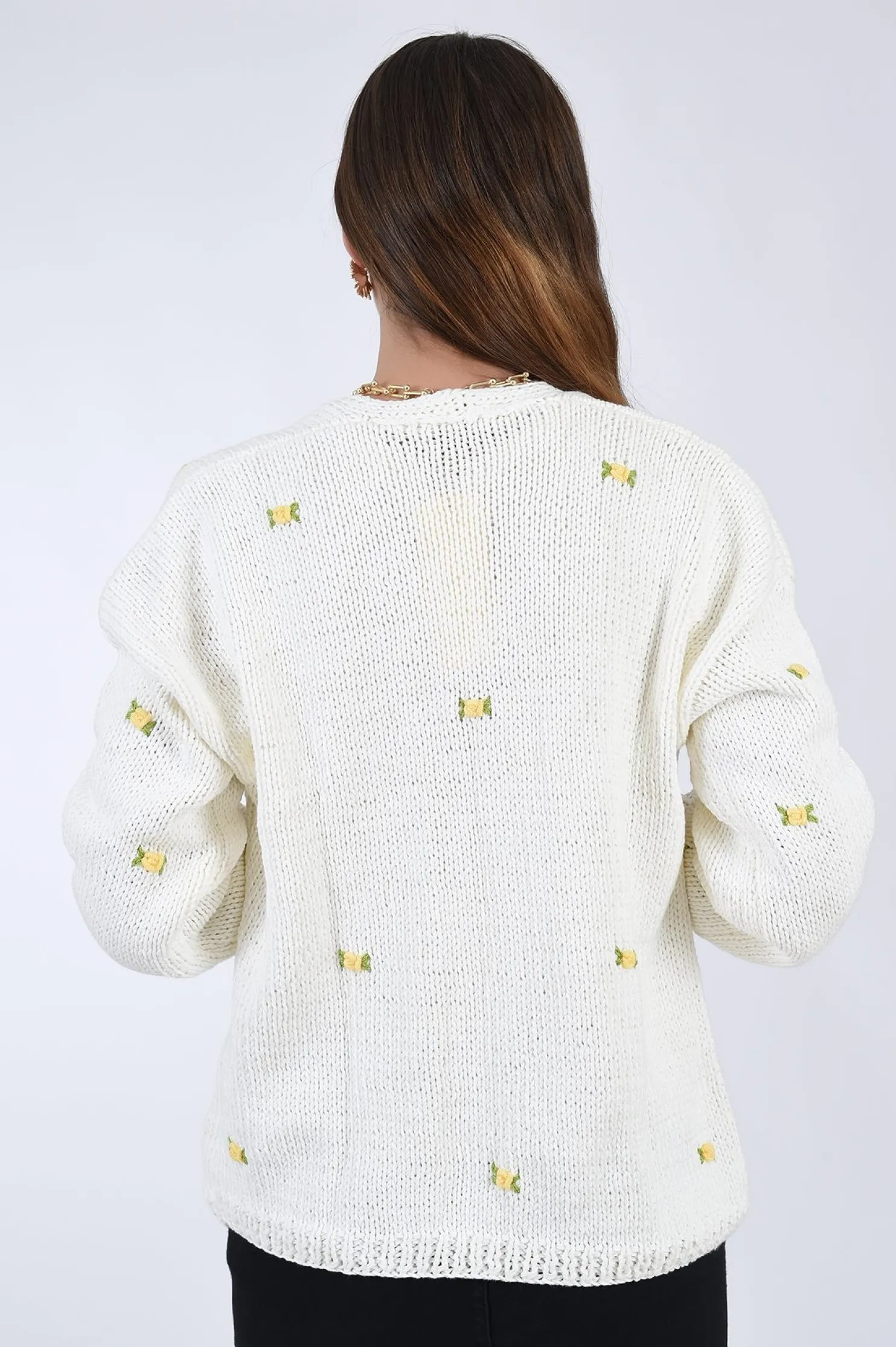 winter_bloom_yellow_rose__2.webp Fanm Mon WINTER BLOOM YELLOW ROSE Cotton Cardigan