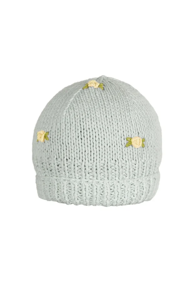 Fanm Mon WINTER BLOOM YELLOW ROSE Cotton Beanie Hat