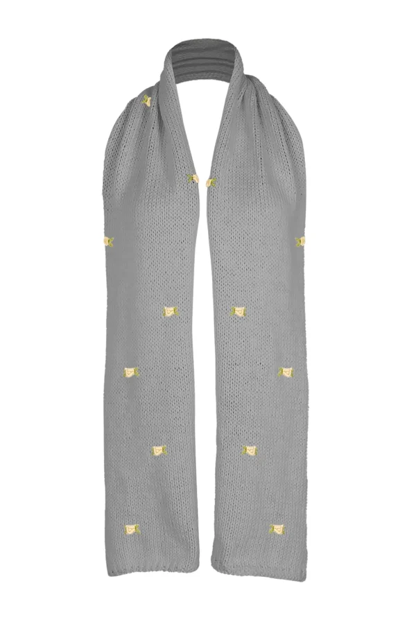 Fanm Mon WINTER BLOOM YELLOW ROSE Cotton Scarf