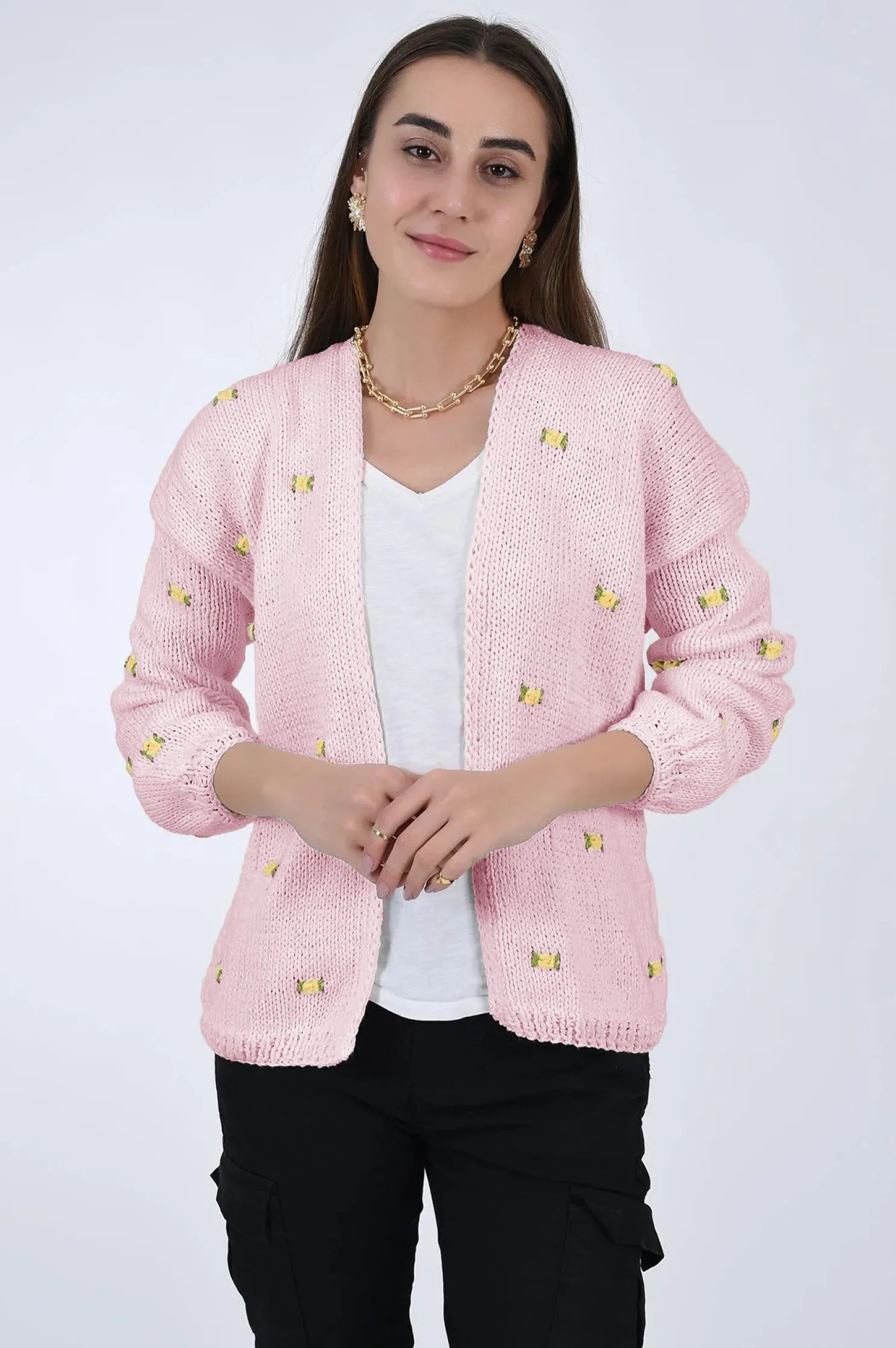 winter_bloom_yellow_rose__9.webp Fanm Mon WINTER BLOOM YELLOW ROSE Cotton Cardigan